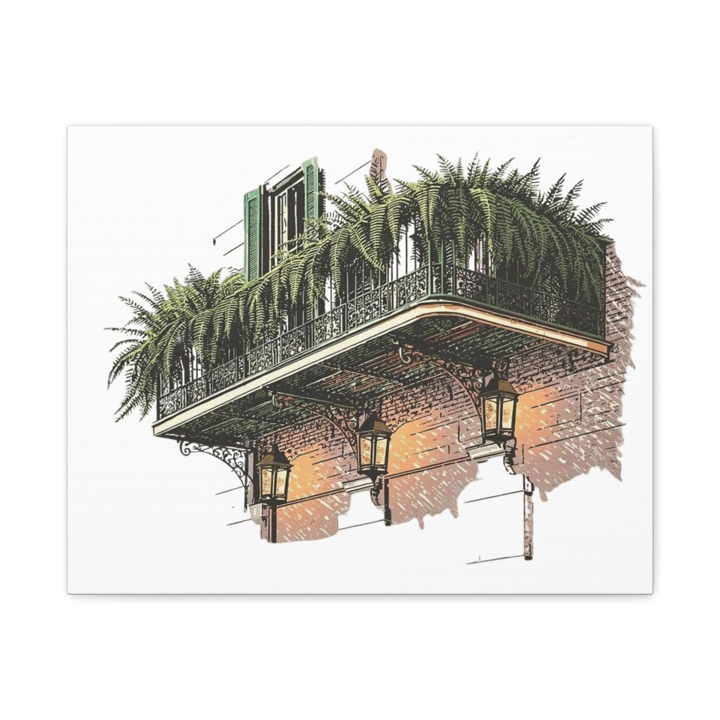 French Quarter Balcony Canvas Art Print, New Orleans Picture