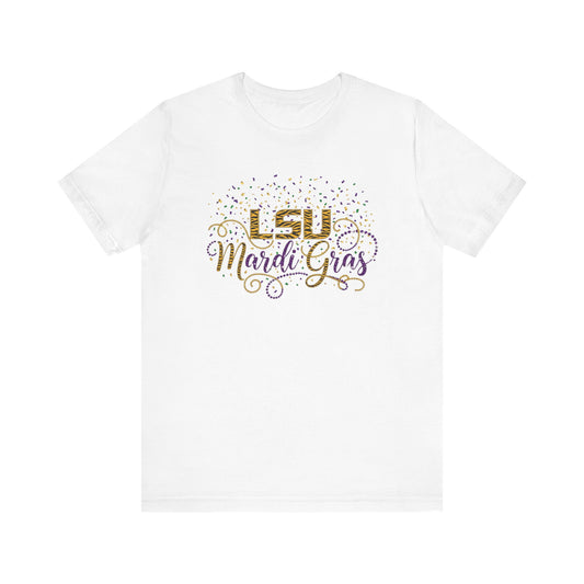 LSU Mardi Gras T-Shirt — Purple & Gold Celebration Tee