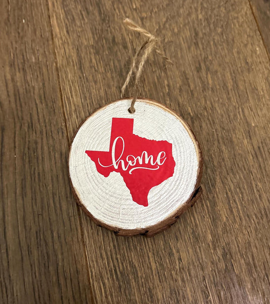 Rustic Texas State Wood Ornament: Personalized Home Decor