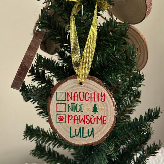 Handmade Wood Dog or Cat Ornament