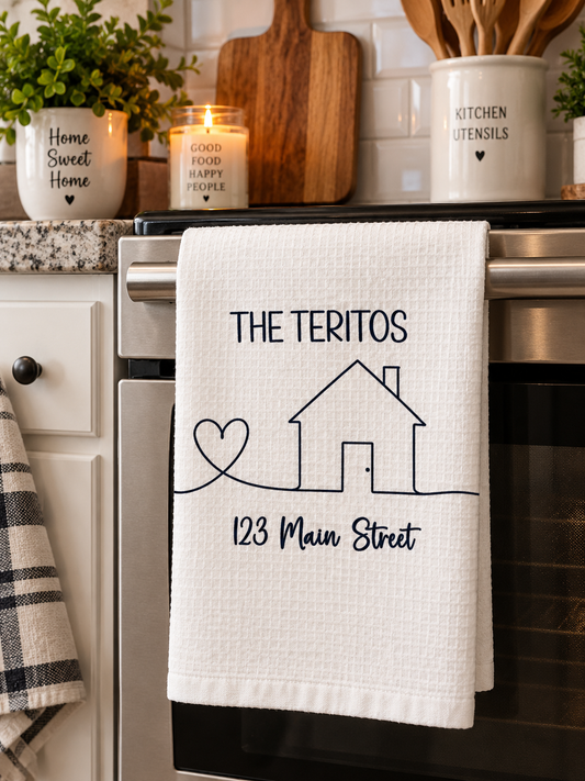 House Warming Gift- Personalized Name Kitchen Towel