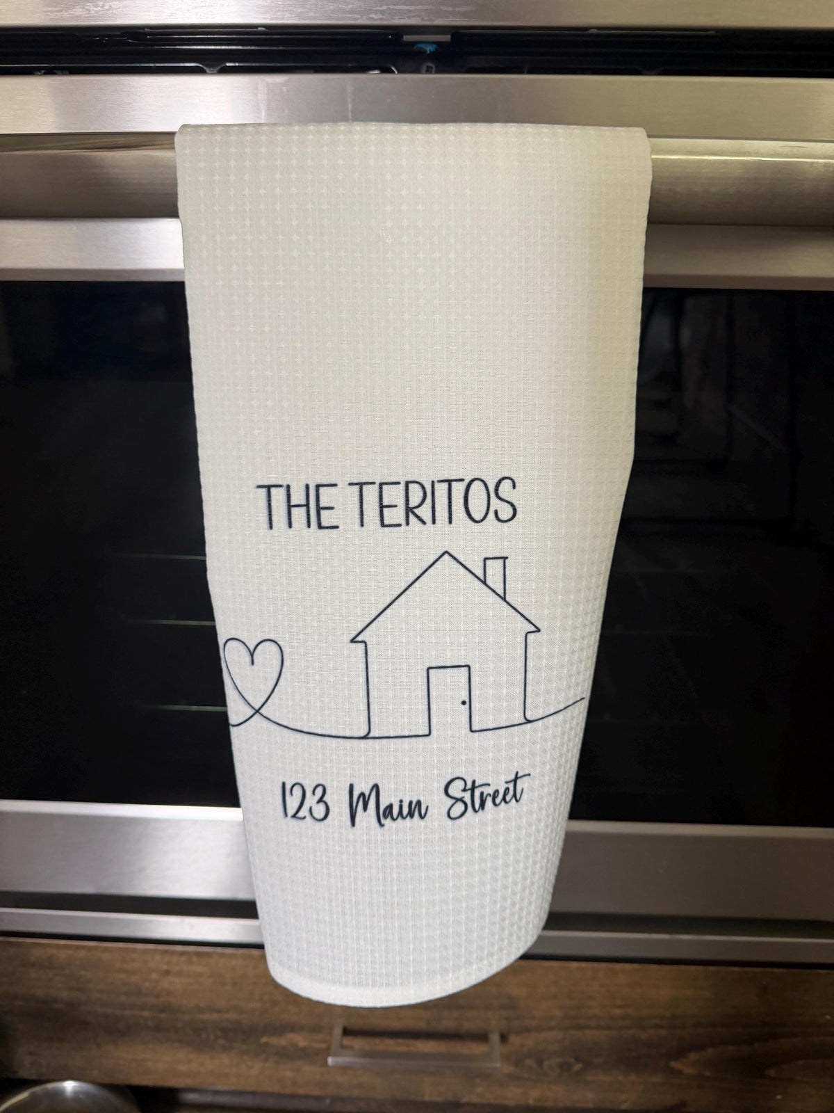 House Warming Gift, Personalized Name Kitchen Towel, Home Decor, Last Name Towel, Kitchen Decor, New Home Buyer, Real Estate Gift