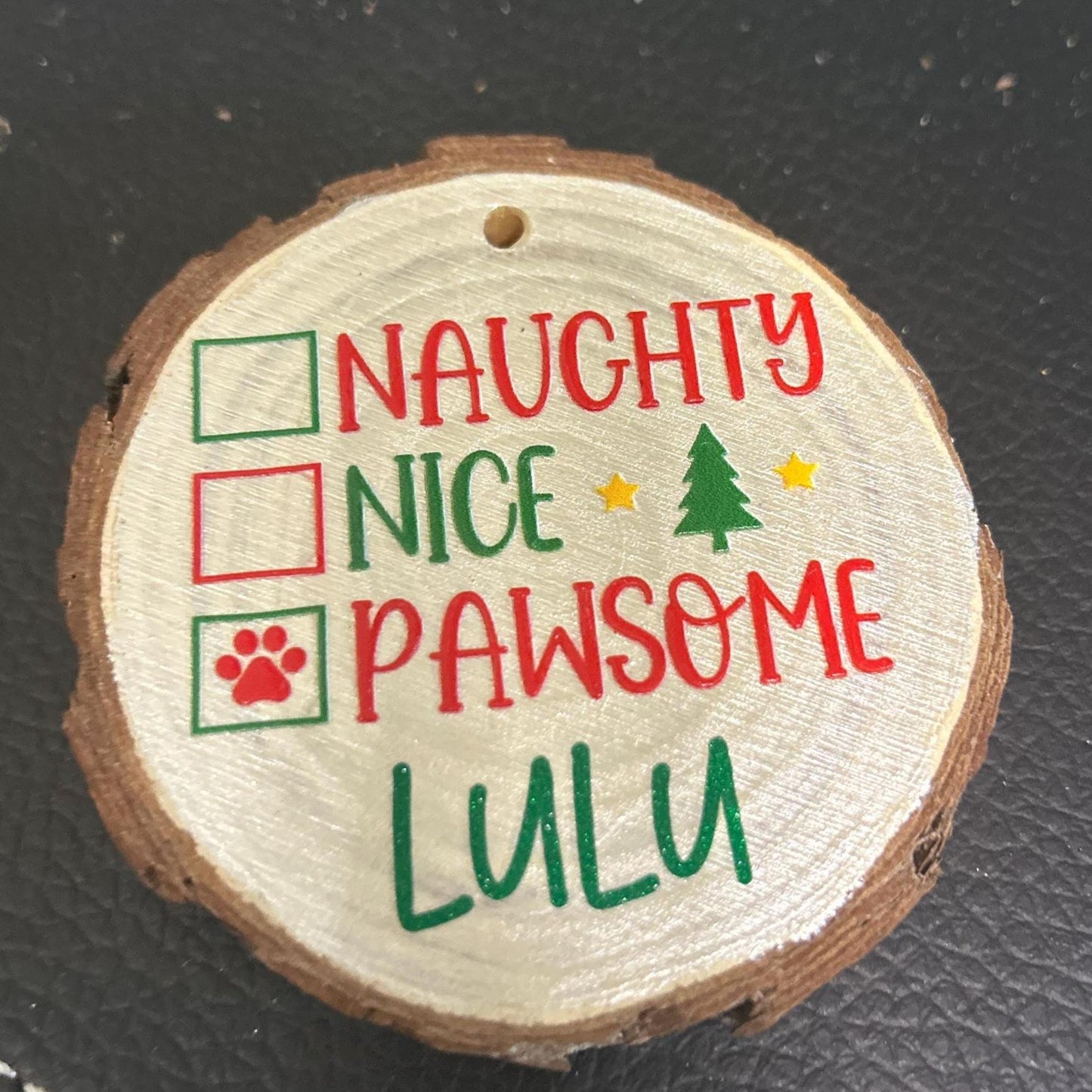 Customized Handmade Dog or Cat Ornament, Fur baby ornament, Naughty or Nice, Dog lover, Christmas Ornament, Dog Ornament, Cat Ornament