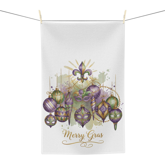 Christmas Mardi Gras Kitchen Towel, Louisiana Home Decor