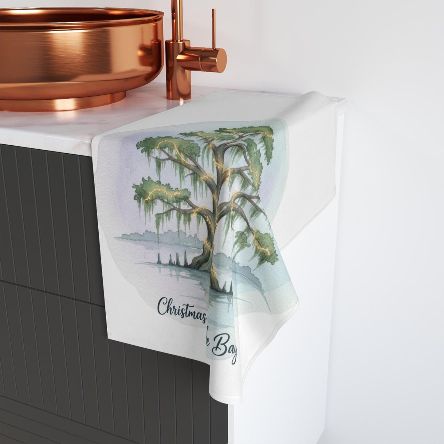 Christmas Bayou Hand Towel, Southern Decor