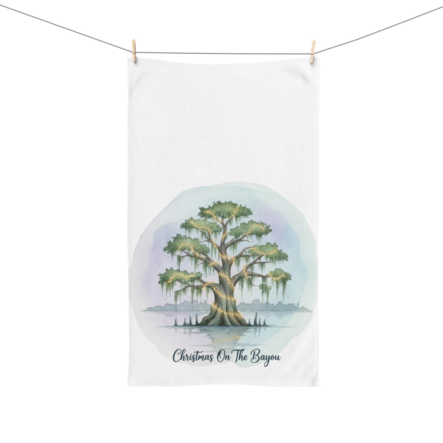 Christmas Bayou Hand Towel, Southern Decor
