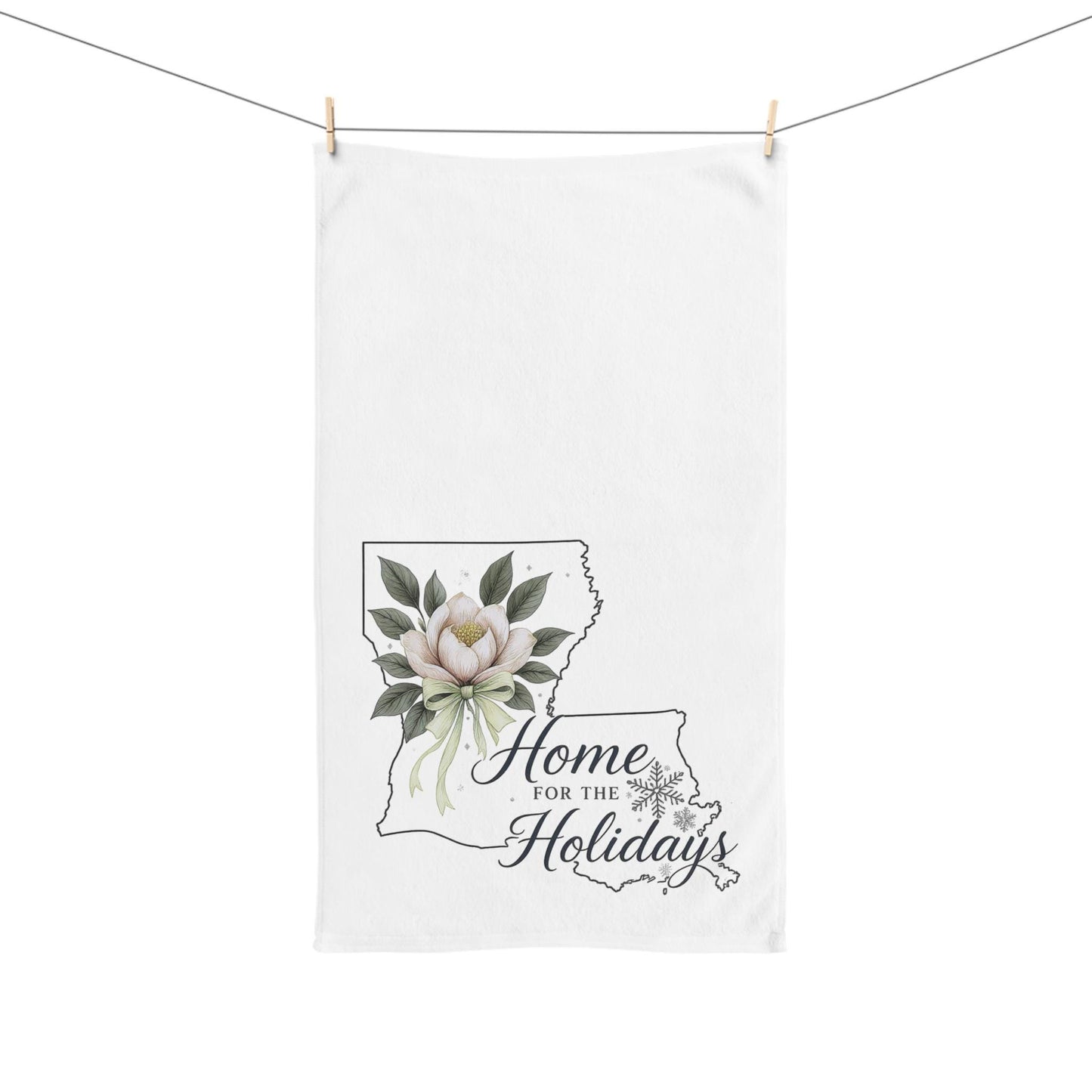 Louisiana Magnolia Holiday Hand Towel, Home Decor