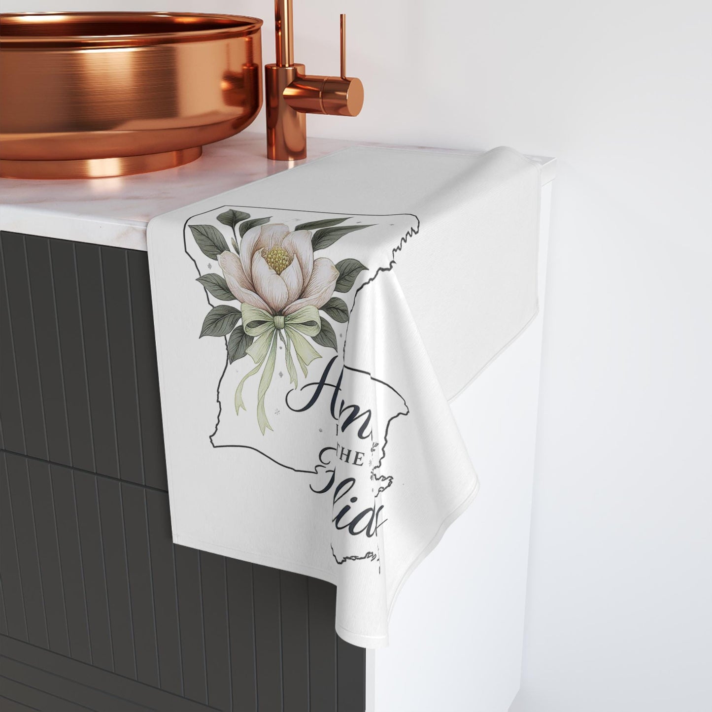 Louisiana Magnolia Holiday Hand Towel, Home Decor