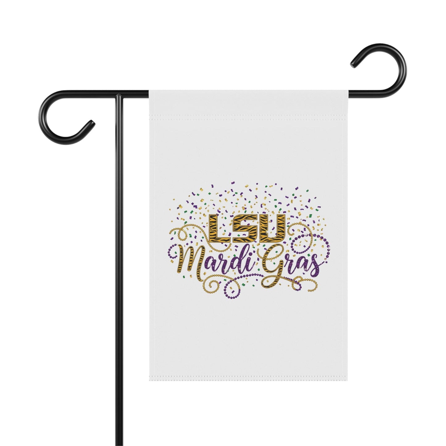 LSU Mardi Gras Garden Banner, Purple & Gold Confetti