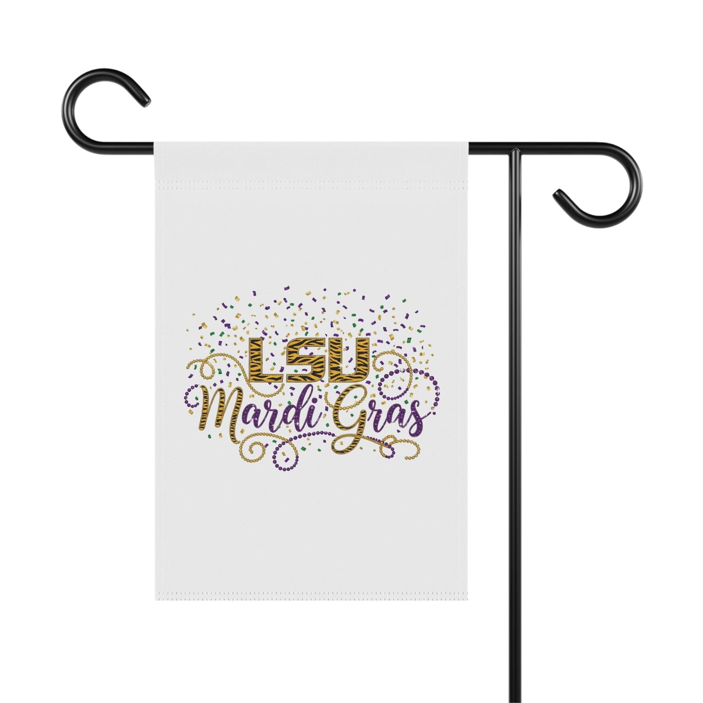 LSU Mardi Gras Garden Banner, Purple & Gold Confetti