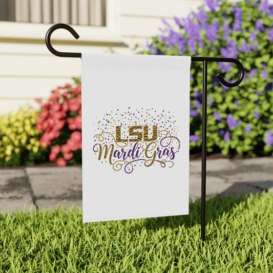 LSU Mardi Gras Garden Banner, Purple & Gold Confetti